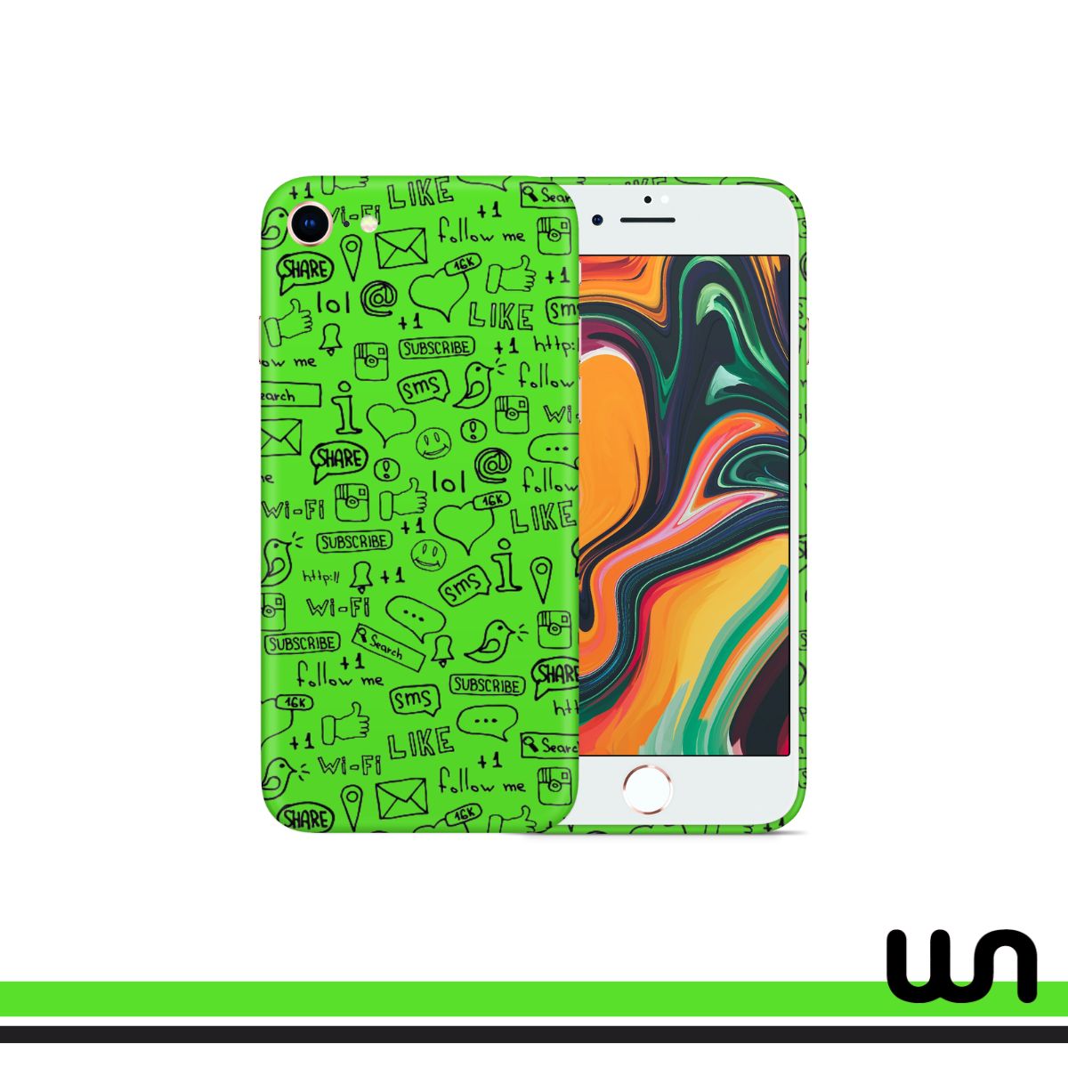 Neon Doodle Skin for iPhone 8