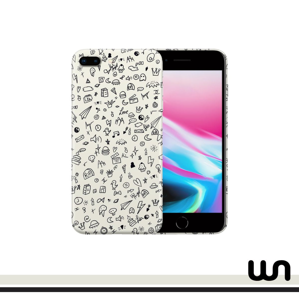 Beige Art Doodle Skin for iPhone 8 Plus