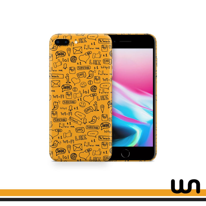 Orange Doodle Skin for iPhone 7 Plus