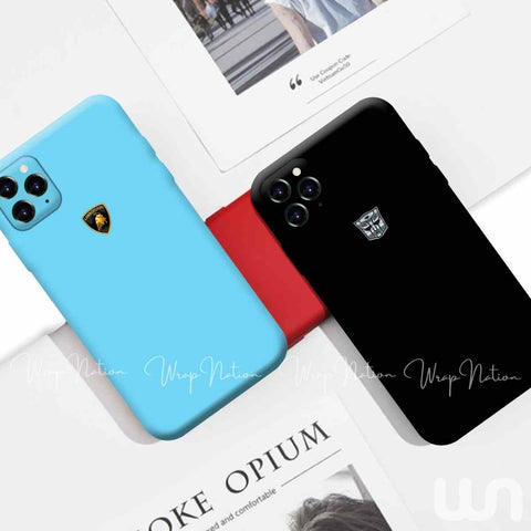 Color Silicon Cases with Metal Logo for Iphone 11