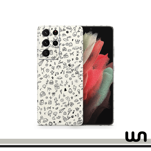 Beige Art Doodle Skin for Samsung S21 Ultra