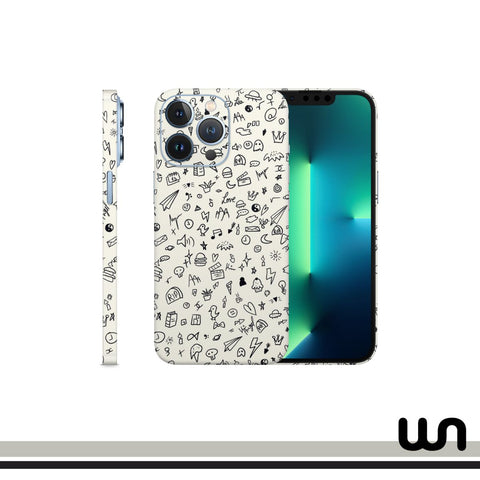 Beige Art Doodle Skin for iPhone 13 Pro Max