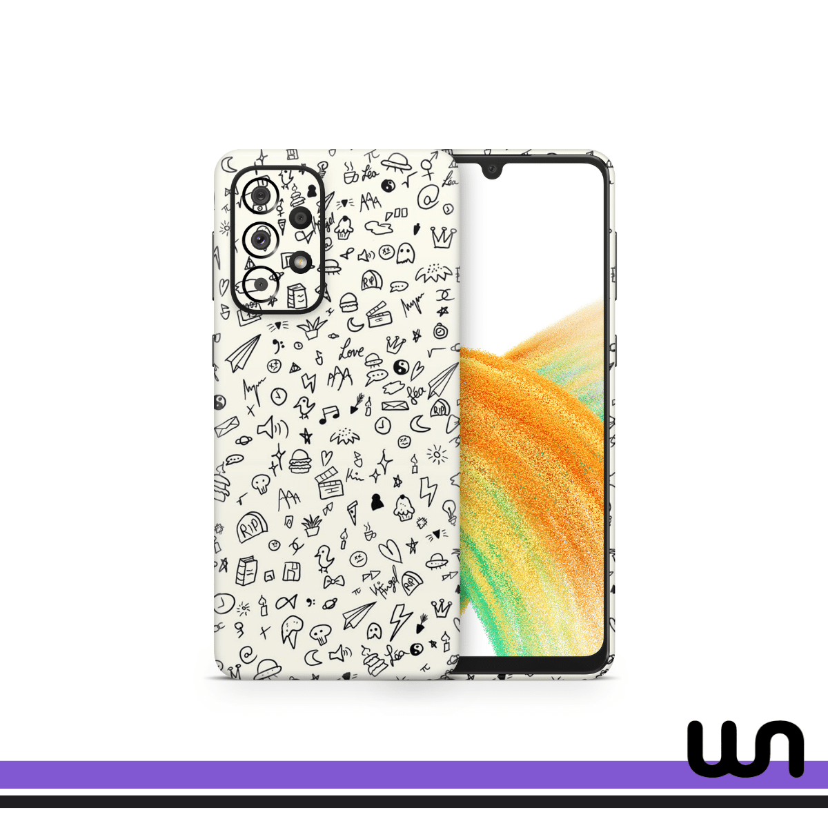 Beige Art Doodle Skin for Samsung A53