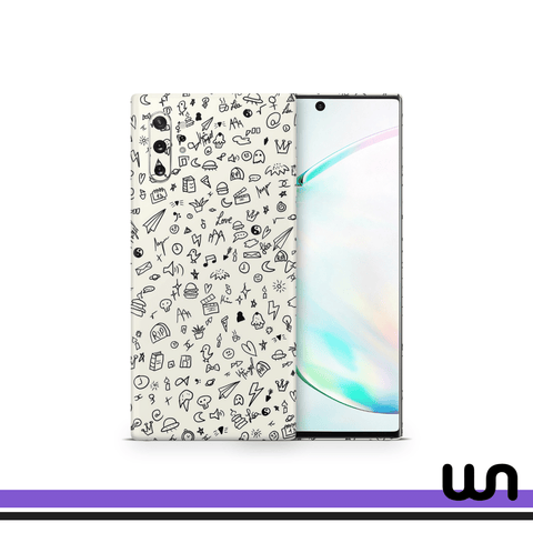 Beige Art Doodle Skin for Samsung Note 10 Plus