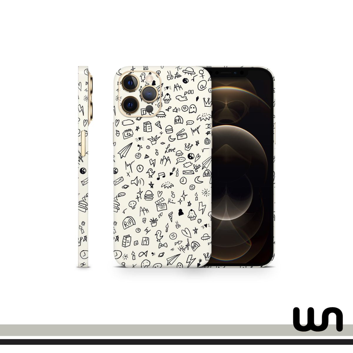 Beige Art Doodle Skin for iPhone 12 Pro Max