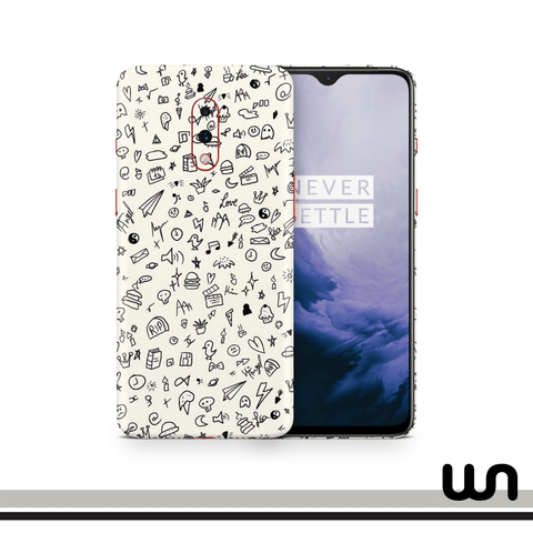 Beige Art Doodle Skin for One Plus 7