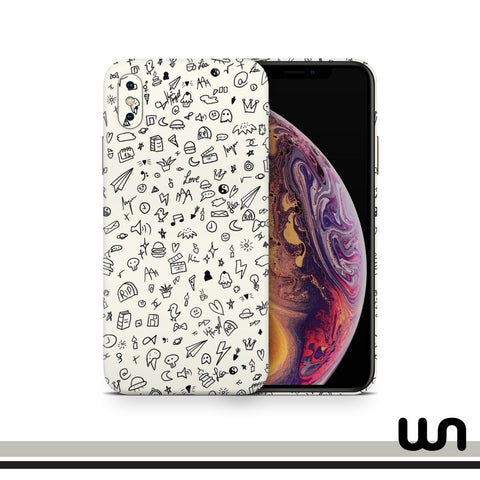 Beige Art Doodle Skin for iPhone iPhone X