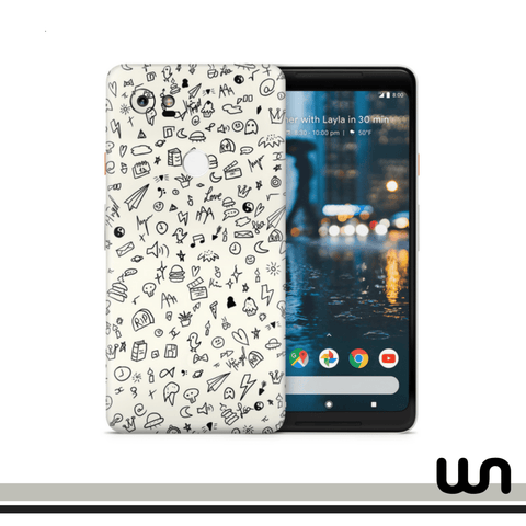 Beige Art Doodle Skin for Google Pixel 2xl