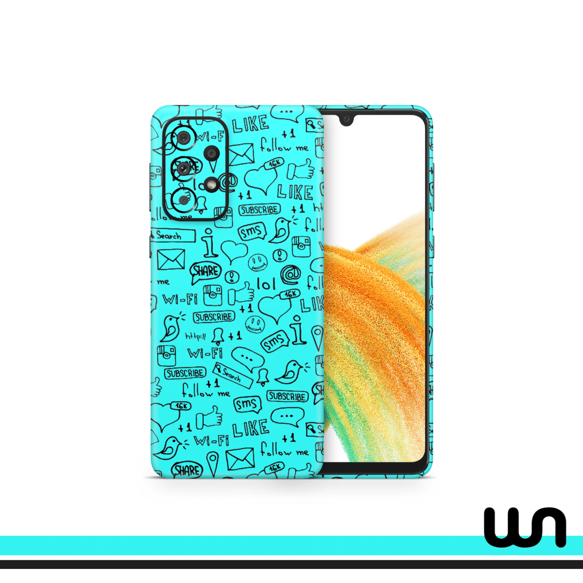 Blue Doodle Skin for Samsung A53