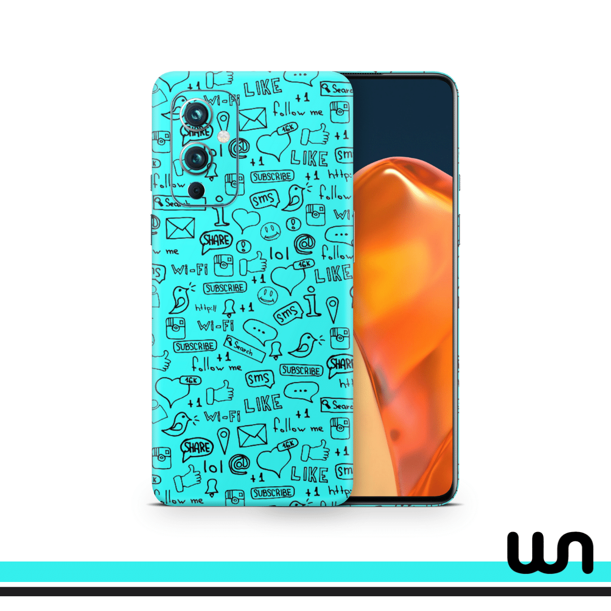 Blue Doodle Skin for One Plus 9