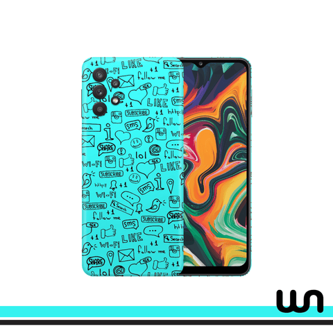 Blue Doodle Skin for Samsung A52