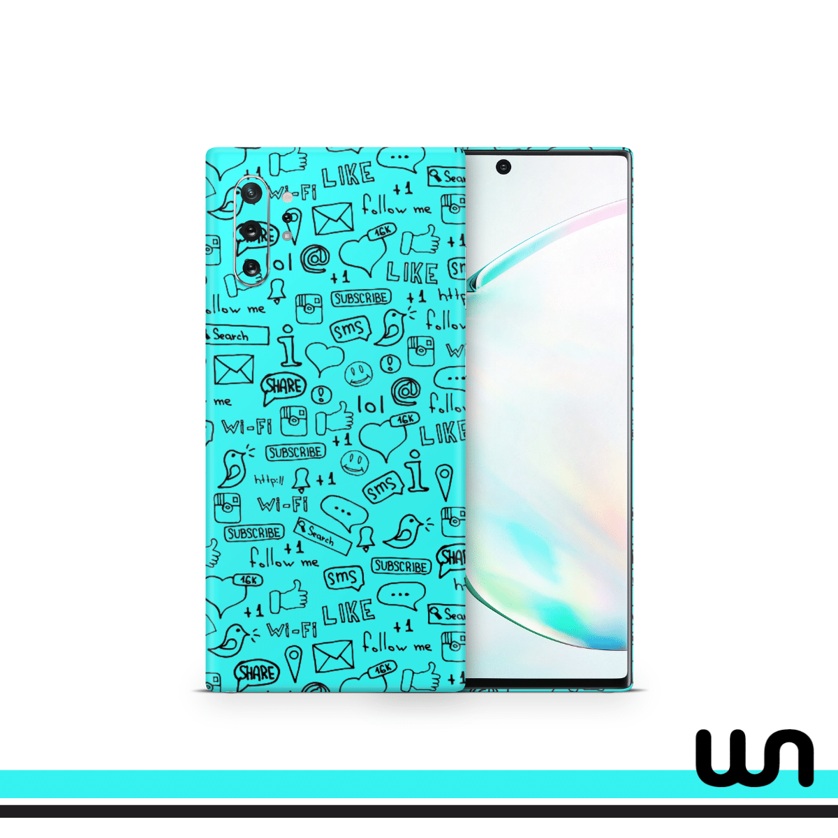 Blue Doodle Skin for Samsung Note 10 Plus