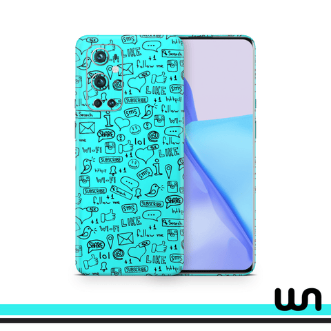 Blue Doodle Skin for One Plus 9 Pro