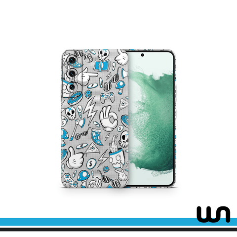 Blue Donut Doodle Skin for Samsung S22 Plus