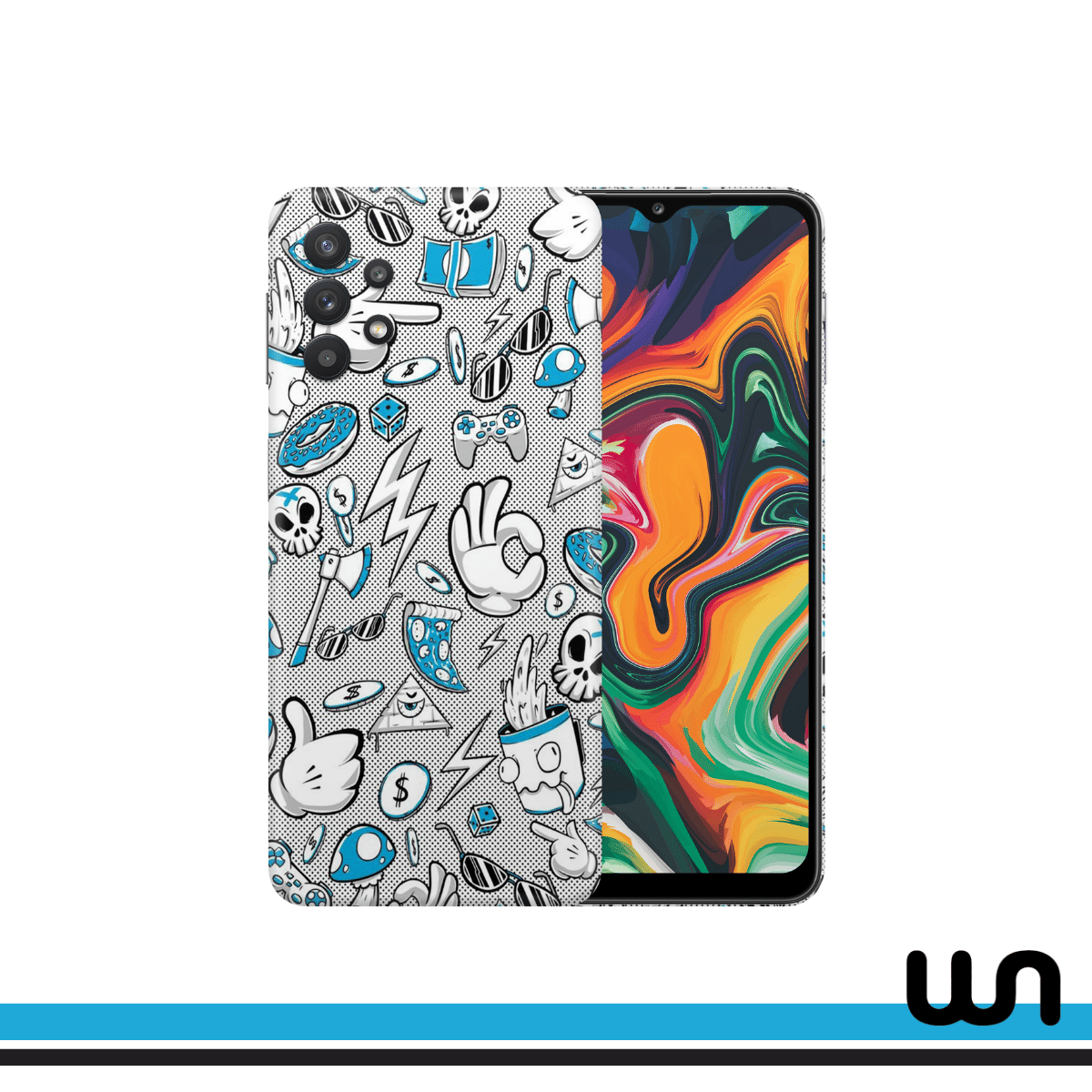 Blue Donut Doodle Skin for Samsung A32