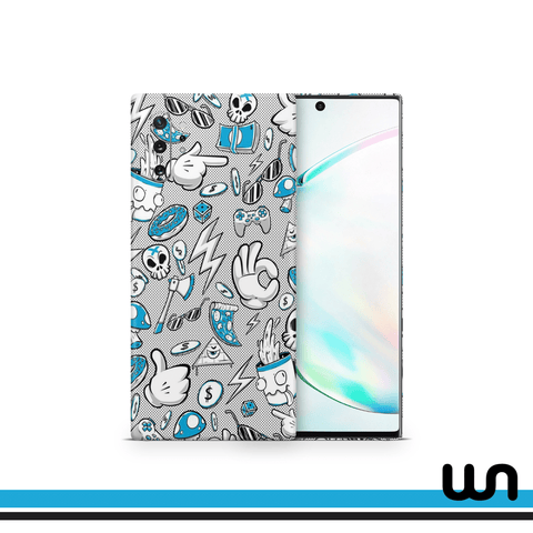 Blue Donut Doodle Skin for Samsung Note 10