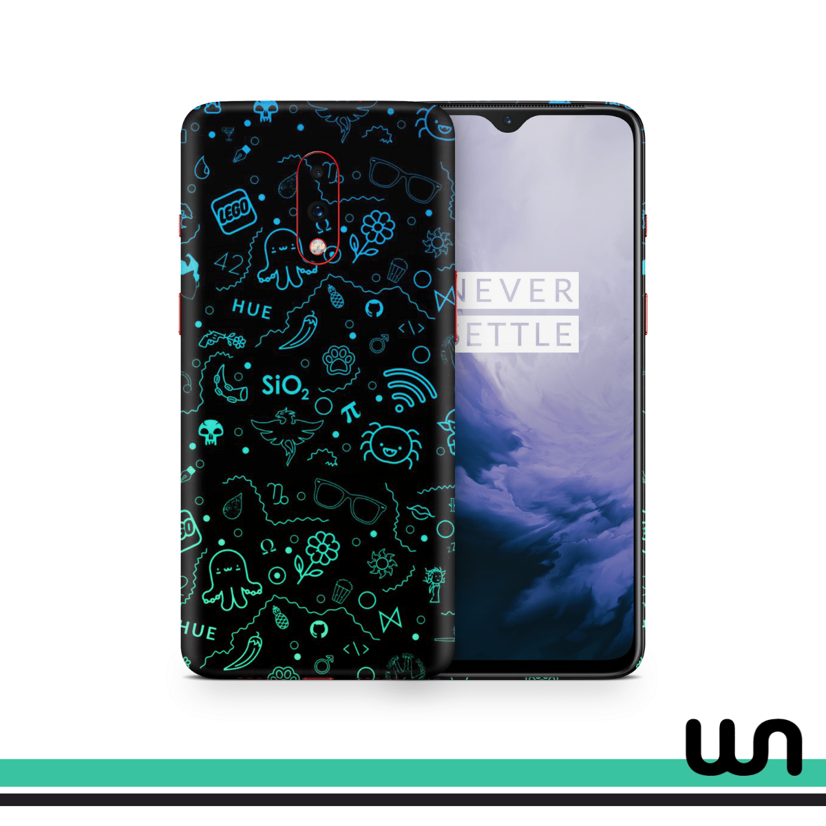 Blue Mix Doodle Skin for One Plus 7