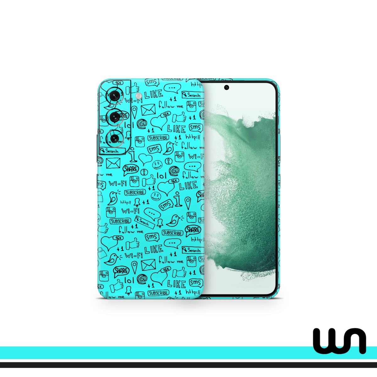 Blue Doodle Skin for Samsung S22 Plus