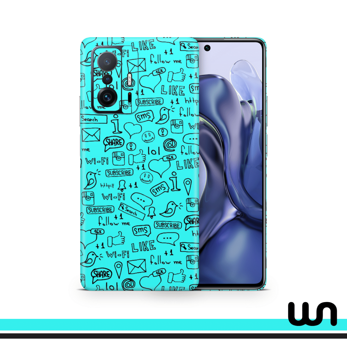 Blue Doodle Skin for Xaiomi Mi 11t Pro