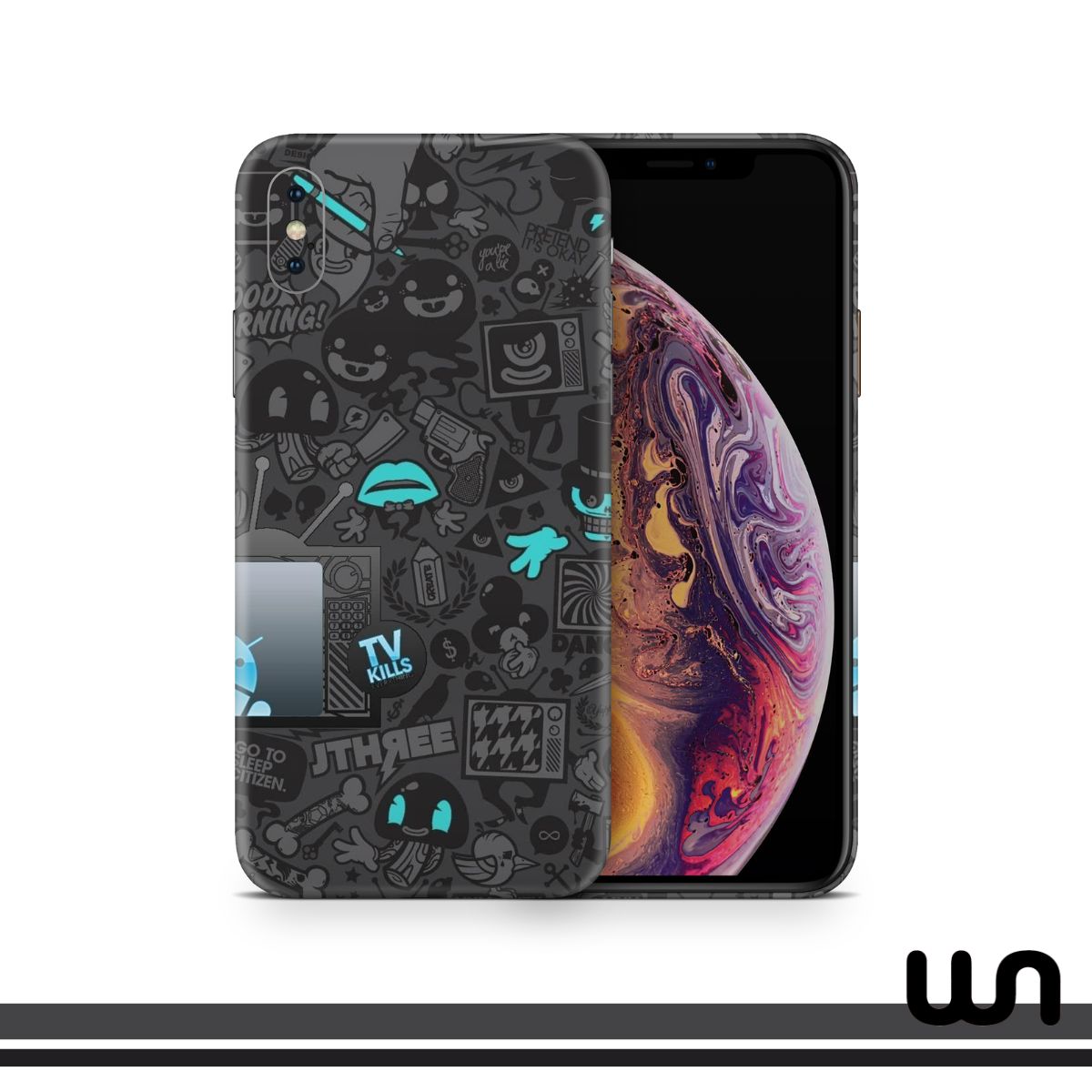 Humanity Soul Doodle Skin for iPhone Xs