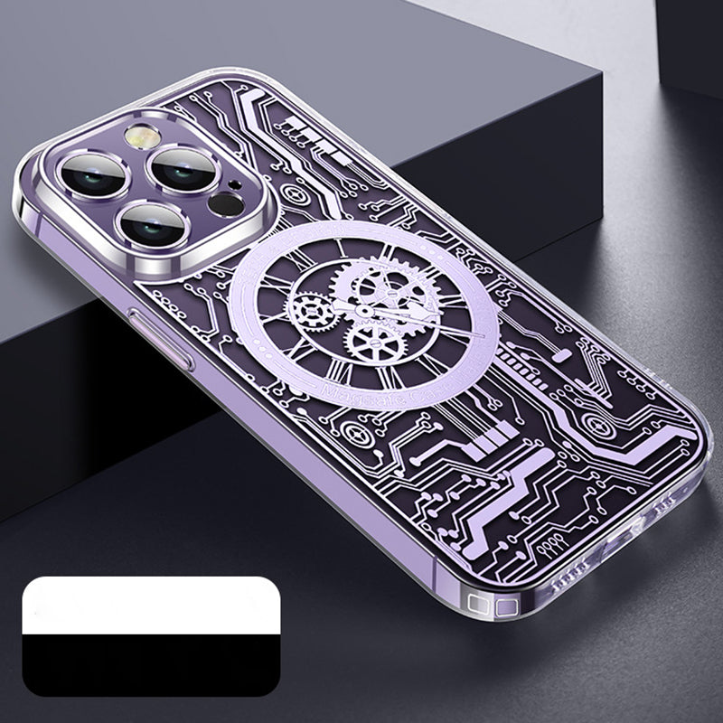 Electroplated Transparent Watch Style Magsafe Case For iPhone