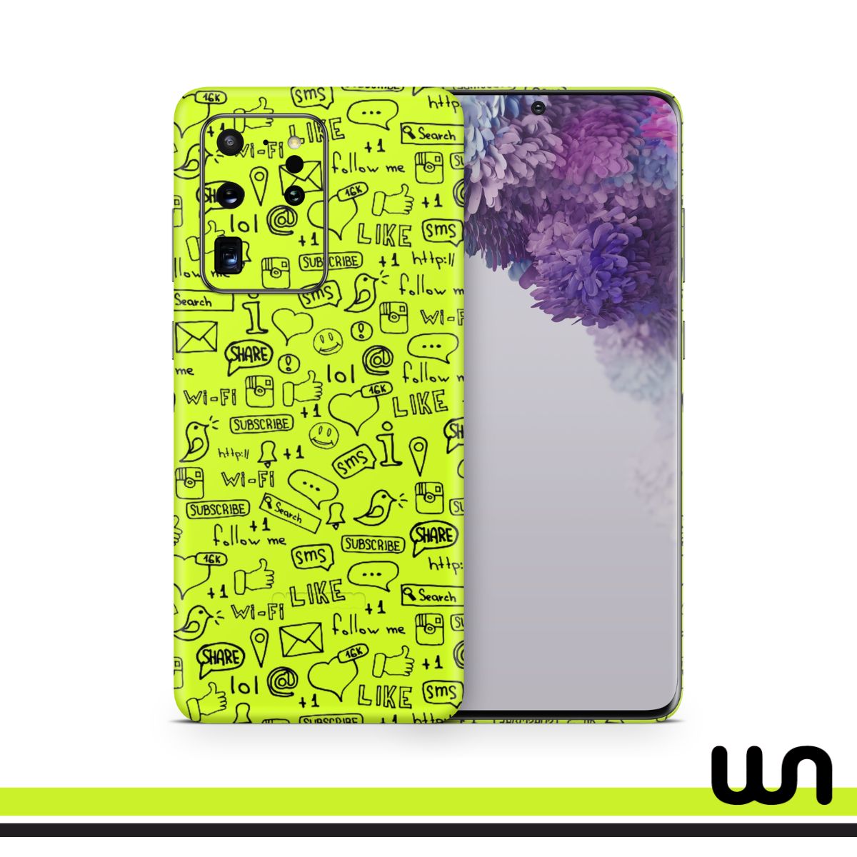 Lime Green Doodle Skin for Samsung S20 Ultra