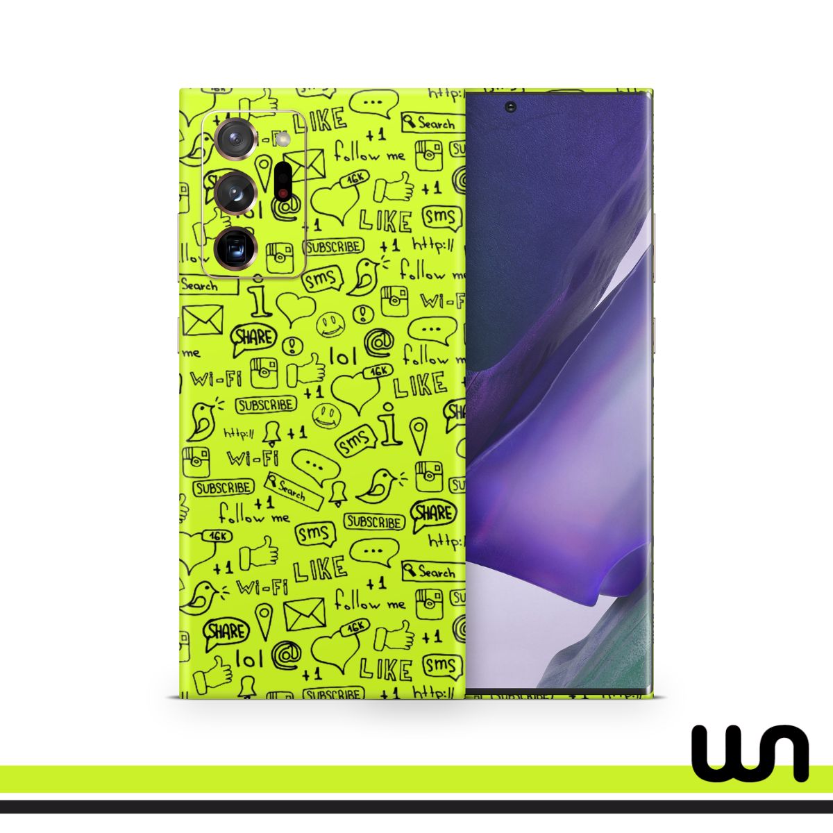 Lime Green Doodle Skin for Samsung Note 20 Ultra