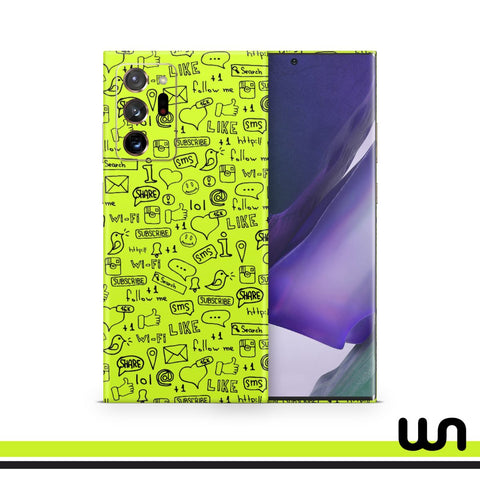 Lime Green Doodle Skin for Samsung Note 20 Ultra