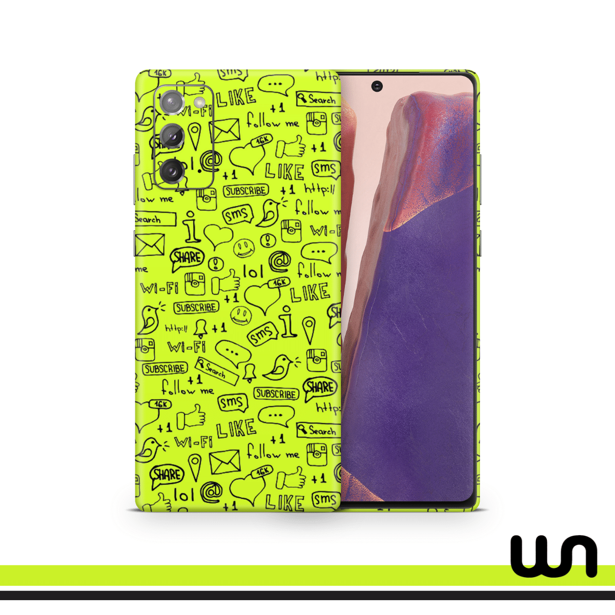 Lime Green Doodle Skin for Samsung Note 20