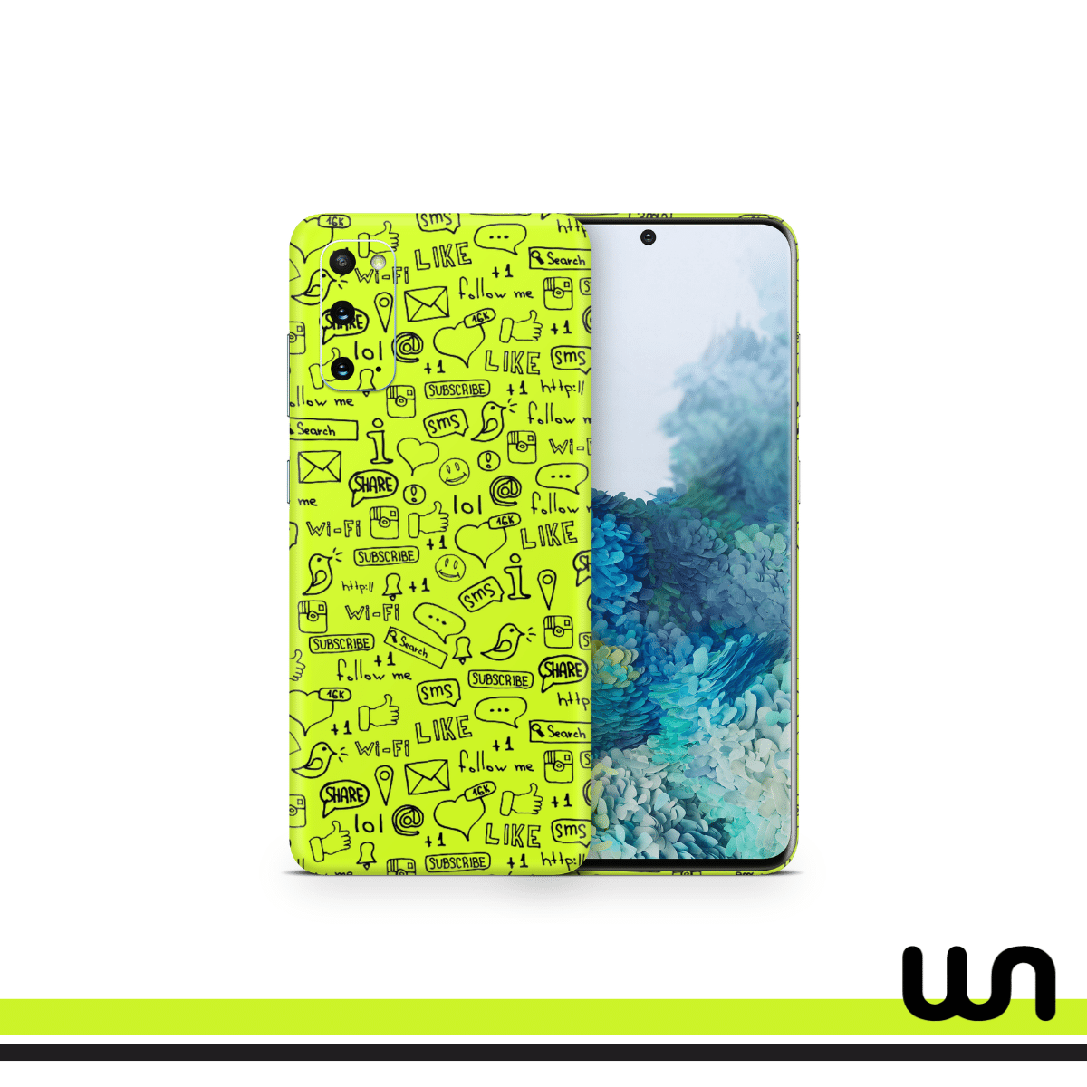 Lime Green Doodle Skin for Samsung S20