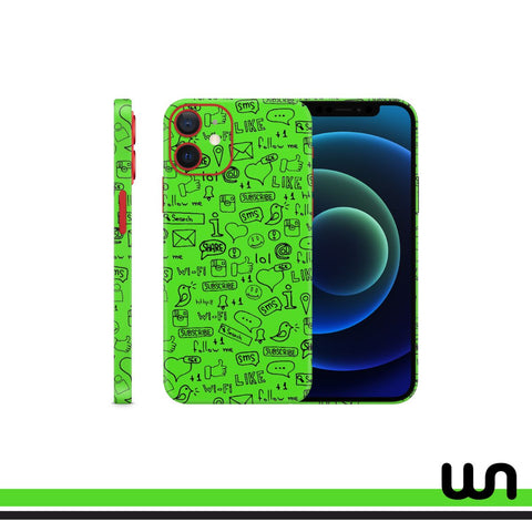 Neon Doodle Skin for iPhone 12 Mini