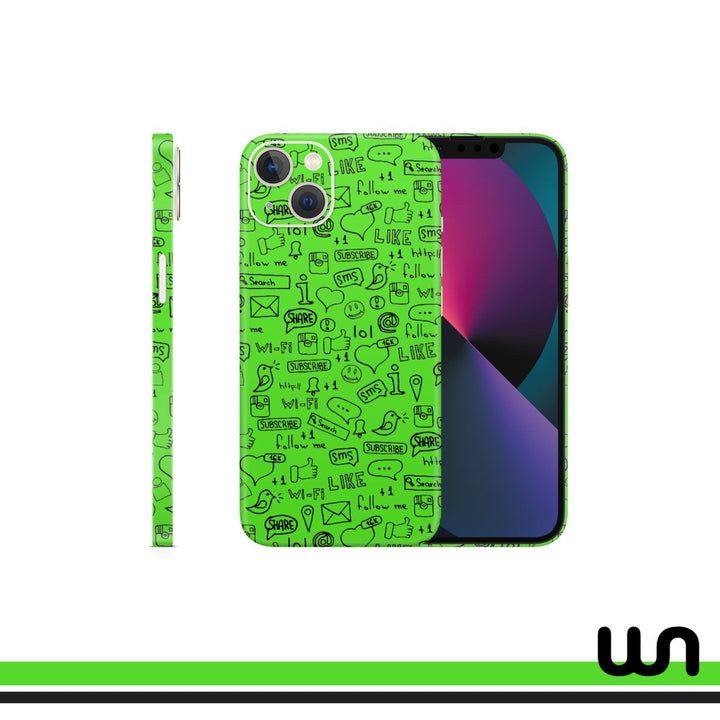 Neon Doodle Skin for iPhone 13 Mini