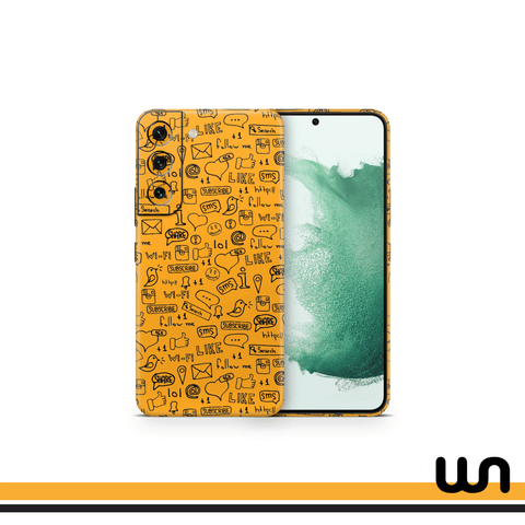 Orange Doodle Skin for Samsung S21 Plus