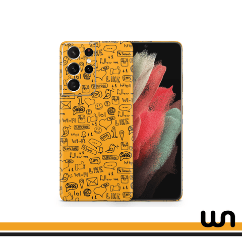 Orange Doodle Skin for Samsung S21 Ultra