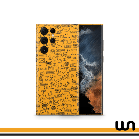 Orange Doodle Skin for Samsung S22 Ultra