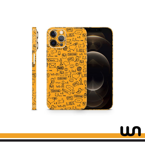 Orange Doodle Skin for iPhone 12 Pro Max