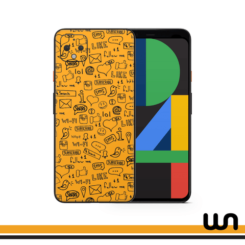 Orange Doodle Skin for Google Pixel 4xl