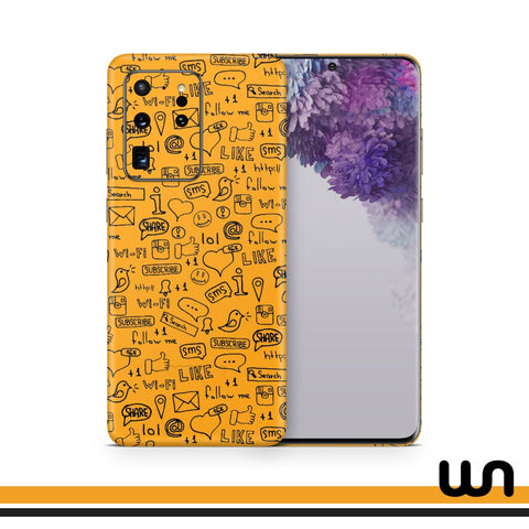 Orange Doodle Skin for Samsung S20 Ultra