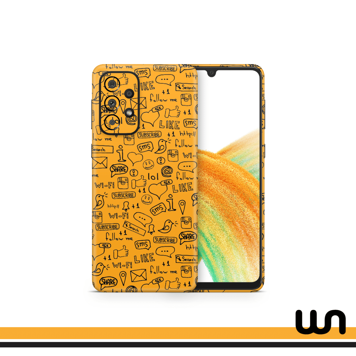 Orange Doodle Skin for Samsung A73