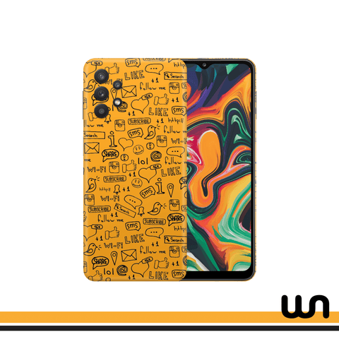 Orange Doodle Skin for Samsung A72