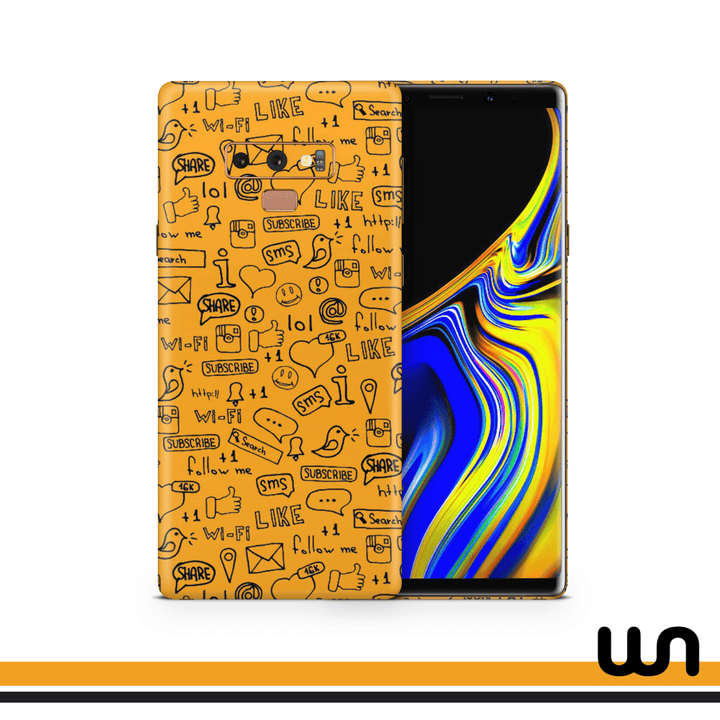 Orange Doodle Skin for Samsung Note 9