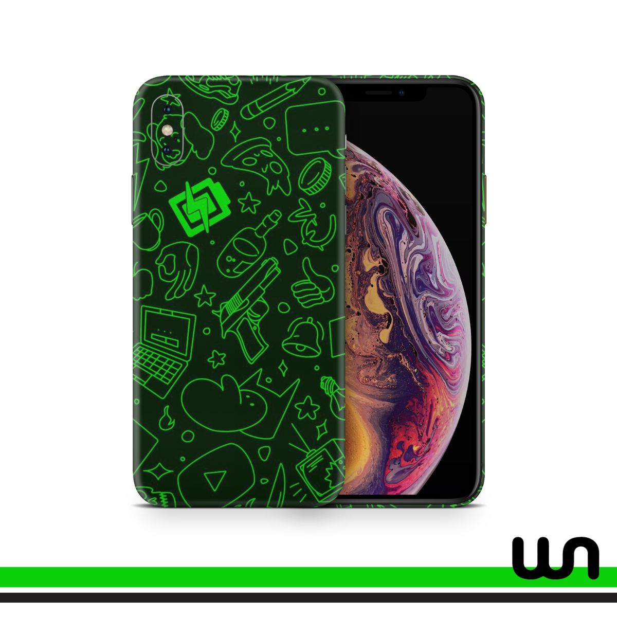 Play The Beat Doodle Skin for iPhone Xs