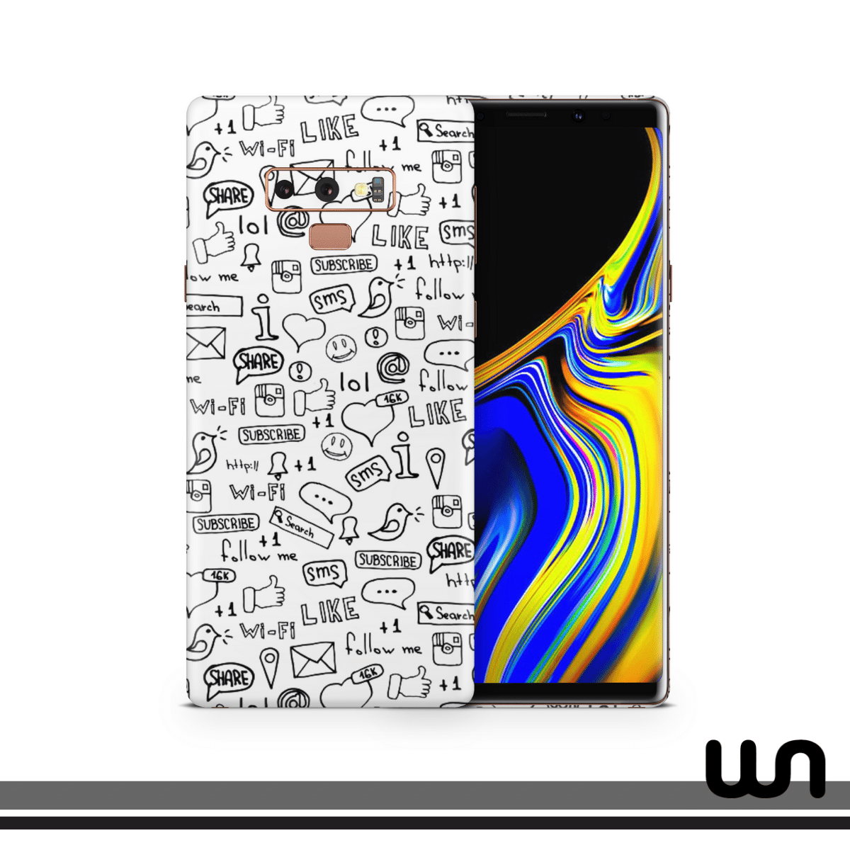 White Doodle Skin for Samsung Note 9