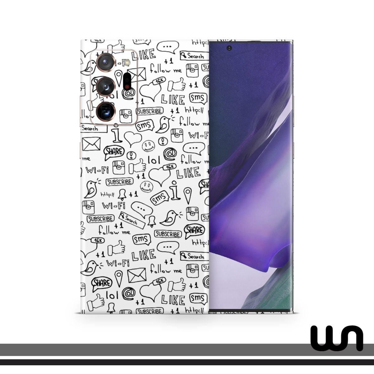 White Doodle Skin for Samsung Note 20 Ultra