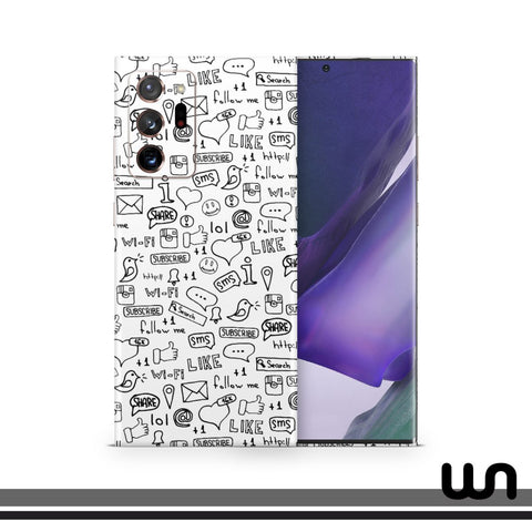 White Doodle Skin for Samsung Note 20 Ultra