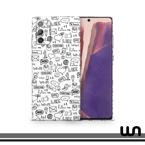 White Doodle Skin for Samsung Note 20