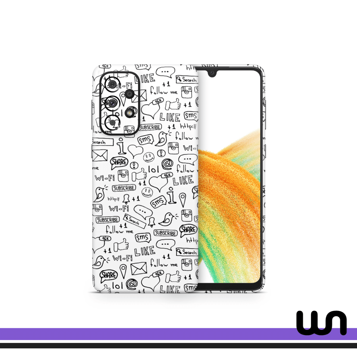 White Doodle Skin for Samsung A53