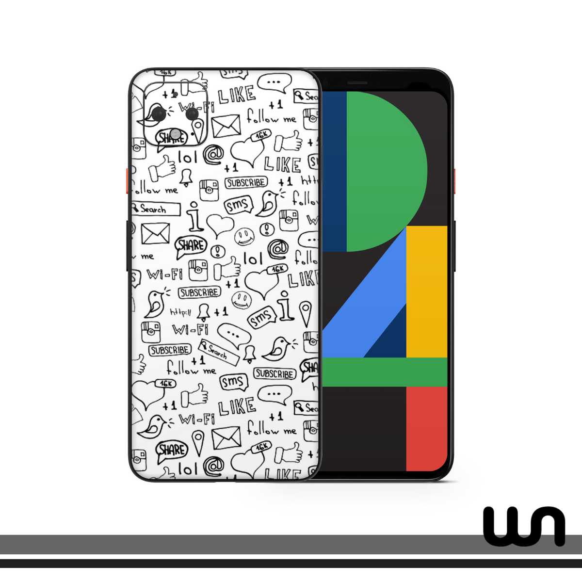 White Doodle Skin for Google Pixel 4xl