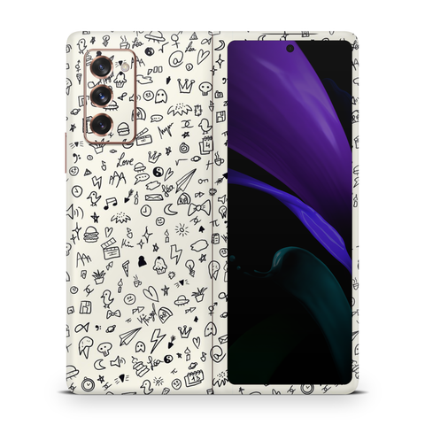 Beige Art Doodle Skin for Samsung Fold 2