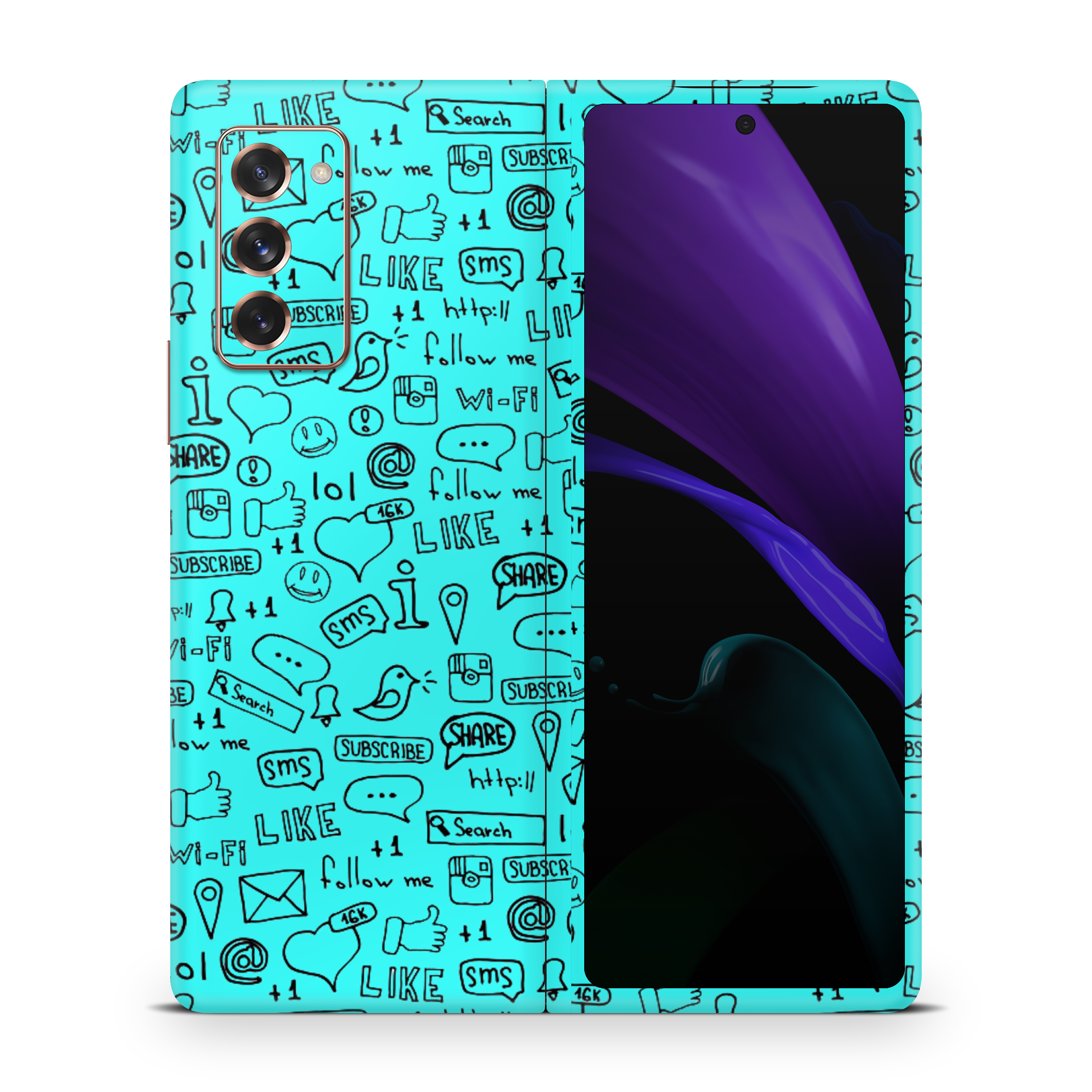 Blue Doodle Skin for Samsung Fold 2